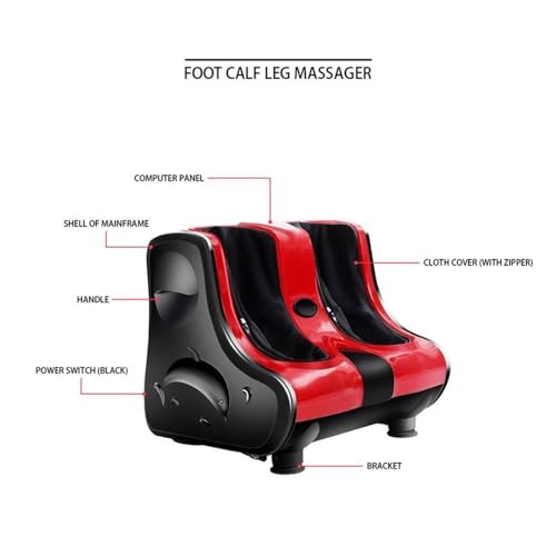 Masajeador Shiatsu para Pies, Pantorrillas y Piernas Pemberly Row, 19,7" x 17,7" x 17,7", construcción de plástico, acabado rojo, ajuste de velocidad, diseño ergonómico, funciones de calentamiento y amasado para relajación miniatura 5