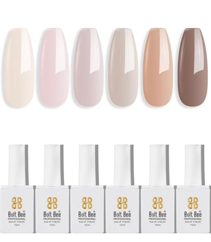 Image of Bolt Bee Gel polish Nail Lacquer | Glossy Gel Finish | Rich Pigmentation | Chip Free | Quick Drying Formula | Long Lasting Nail Polish for Women 15ml set