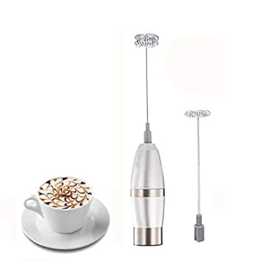 Electric Handheld Milk Frother Set 2 Ways Stainless Steel Foam Maker Battery Operated Drink Mixer Kitchen Accessories
