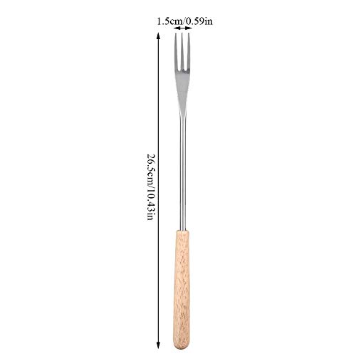 Holzgriff Grill Gabel Edelstahl Fleisch Gabel BBQ Gabel Braten Stick Spieß für Camping Picknick 26,5 cm MEHRWEG VERPACKUNG socialme-eu