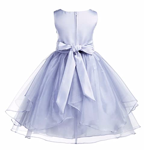 Image of Girl's Synthetic a-line Maxi Dress (WLT-1066-5-6 Grey 5-6 Years)