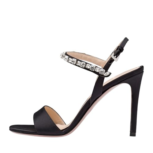 Sandales à talons transparents en cristal pour femmes chaussures de fête chic bride arrière