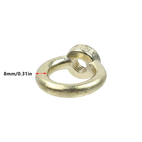 Image of Antrader M10 Metric Ring Shape Lifting Eye Nut,304 Stainless Steel M10 Ring Eye Bolts Threaded Nuts,Gold,4Pcs