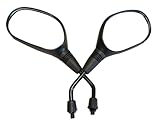 MotorToGo Black Rear View Mirrors Compatible for 2010 Honda Elite 110 NHX110