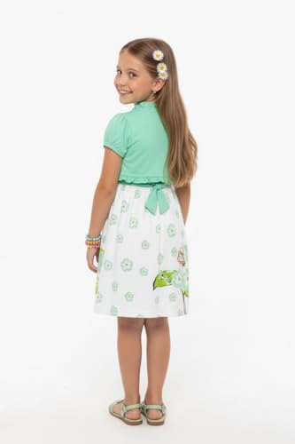 Image of ToBeInStyle Girls Two Piece Short Sleeve Dress and Matching Bolero Crop Cardigan Assorted Prints Cotton Blend Summer Outfit