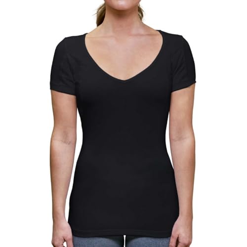 THOMPSON TEE T Women's Sweatproof Undershirt - Deep V Neck - Slim Fit - with Sweat Pads