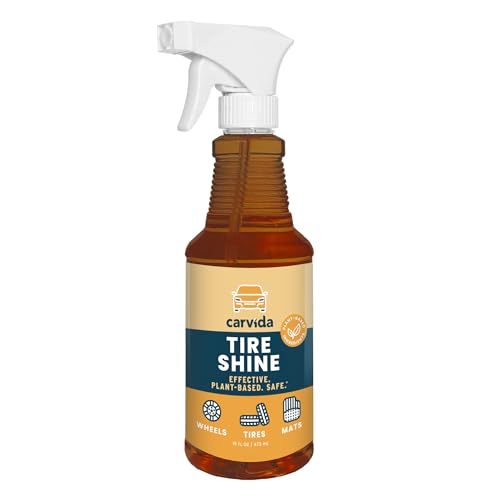 Carvida Tire Shine, Plant-based and Hydrating Cleaner for Tires, Wheels, and Automotive Surfaces, 16oz