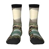 XZDZDX Wild Journeys Polyester Mid-Calf Socks 3 Black for Unisex - Skin-Friendly Elastic Fashion Crew Socks