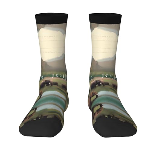 XZDZDX Wild Journeys Polyester Mid-Calf Socks 3 Black for Unisex - Skin-Friendly Elastic Fashion Crew Socks