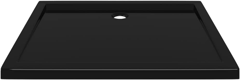 vidaXL 27.6"X35.4" Rectangular Abs Shower Base Tray in Black