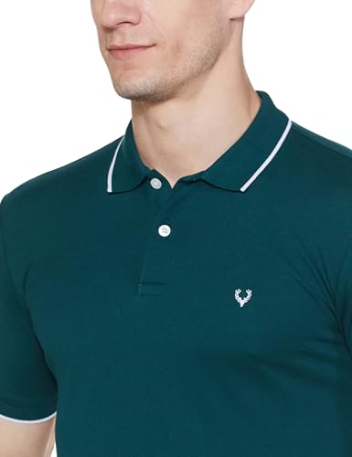 Image of Allen Solly Men's Solid Polo T‑Shirt | Regular Fit | Premium Fabric | Signature Sleeve Detail | Smart Casual Wear