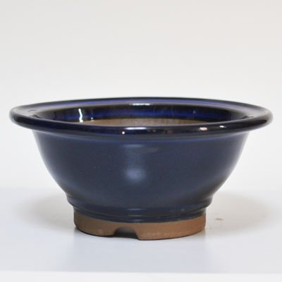 盆栽妙 常滑焼 盆栽鉢 6号 生子すり鉢 幅19cm×高さ9cm 陶器製 植え替えキット付き 30136A596