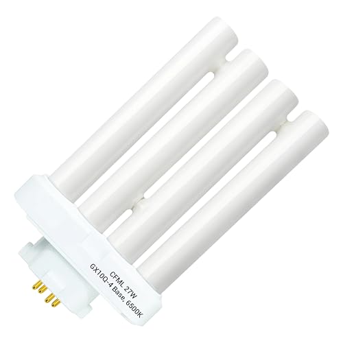 ARSUK 27W 4-Pin GX10Q-4 CFL Bulb, 6500K Daylight | FML27 Lamp Quad Tube 4-Prong Light Bulb Plug-in Compact Fluorescent Light 27 Watt Replacement Lamp for Desk, Office Reading Lamp Bulb