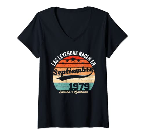 Mujer 43 años Cumpleaños Las Leyendas nacen en Septiembre de 1979 Camiseta Cuello V