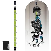 Hikeen 7 Hooks Stainless Steel Hanging Hockey Drying Rack- Hold Up to 85 lbs, Portable Durable Hockey Gear Drying Rack to Heavy Weight for Home, Travel & Outdoor Use