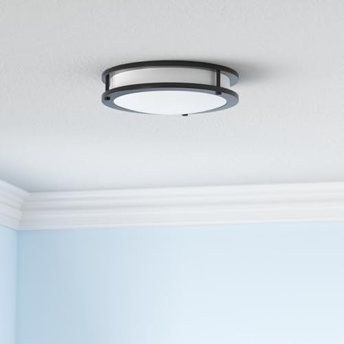 Hykolity 13 Inch Flush Mount Led Ceiling Light Fixture, 2700K/3000K/3500K/4000K/5000K Adjustable Ceiling Lights, Oil Rubbed Bronze Saturn Dimmable Lighting For Bathroom Kitchen thumb #1