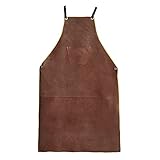 OLSON DEEPAK Leather Welding Work Apron - Heat Resistant & Flame Resistant Bib Apron, Flame Retardan