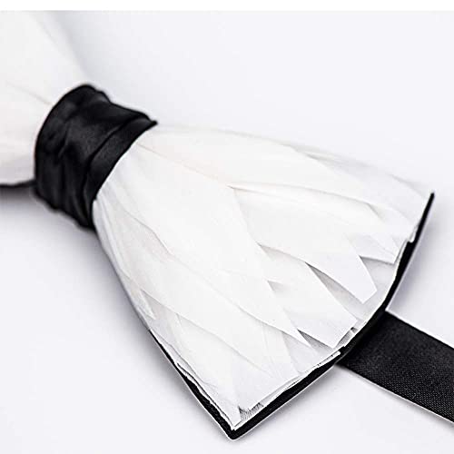 Image of Feather Bow Ties for Men Original Luxury Elegant Wedding Bow Tie Pre-Tied Handmade Mens Bowties for Tuxedo