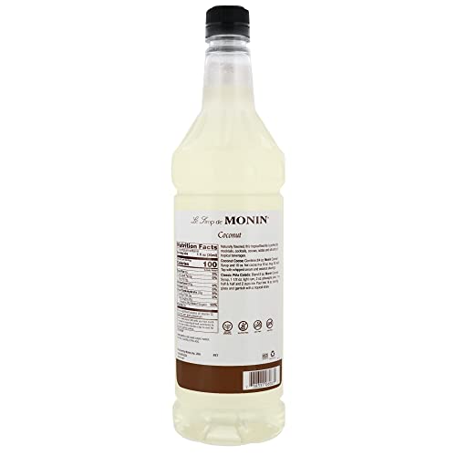 Monin - Coconut Syrup, Sweet And Rich, Great For Cocktails And Smoothies, Gluten-Free, Vegan, Non-Gmo (1 Liter) #TOP1