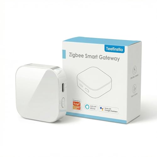 ZigBee 3.0 & Bluetooth Mesh Gateway Tuya Wireless Smart Home Hub Works with Smart Life App Voice Control Alexa/Google Assistant Sound Light Alarm Easy No-Wiring Setup