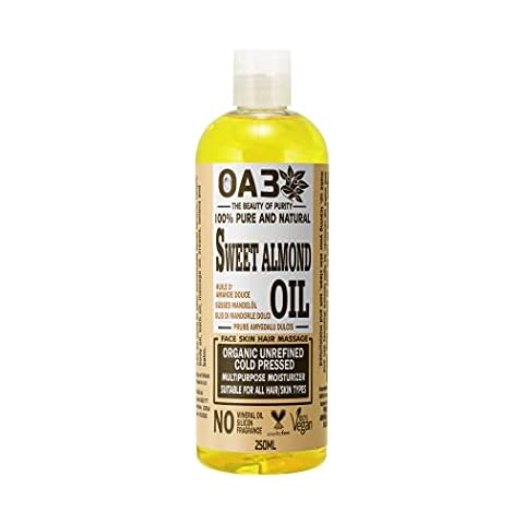 Sweet Almond Oil Massage Body Oil for Dry Sensitive Skin & Hair, DIY Pure, Natural, Cruelty Free, Vegan, No GMO 250ml Cover