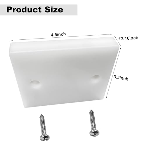 Transom Transducer Boat Mounting Board Plate 3.5" x 4.5" PVC Stainless Screws-White - Thumbnail 2
