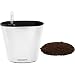 Aquaphoric Self Watering Planter (7") + Fiber Soil = Foolproof Indoor Garden. Decorative Planter Pot for House Plants, Flowers, Herbs, Violets, Succulents. Easy Looks Great.