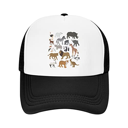 Wisedeal Boys' African Animals Printing Trucker Hat Adjustable Mesh Baseball Cap For Boys Girls Youth Kids Black #TOP24