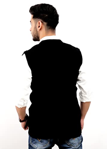 Image of Men Sleeveless Office Uniform Sweater - Daffodil
