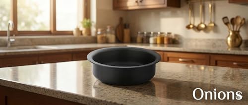 Image of Onions India Gold Hard Anodised Lagadi Pan /Tope | Deep Round Cooking Pan for Everyday Use | Gas Stove Compatible | Extra Thick, Durable, Non-Reactive Cookware(No 3)