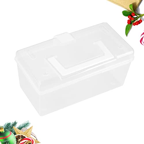 Image of Cabilock 2pcs Portable First Aid Box Large Capacity Medicine Storage Organizer with Handle Transparent Design Durable Plastic for Home Travel Camping Emergencies White