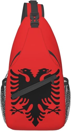 Mochila bandolera unisex negra estilo Albania miniatura 1