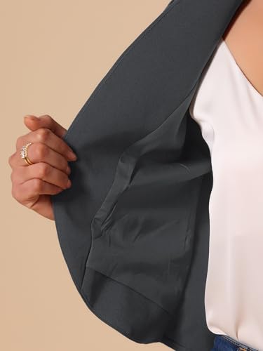 Image of Allegra K Short Sleeve Blazers for Women's Business Casual Open Front Work Cropped Shrug Jacket