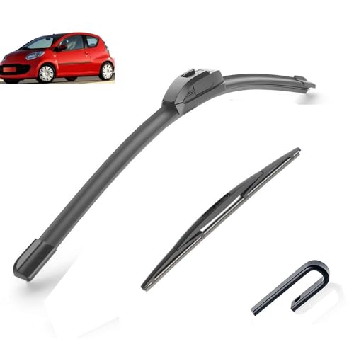 Escobillas de limpiaparabrisas de coche compatible con Toyota Aygo Peugeot 107 Citroen C1 MK1 2005 2006 2007 2008 2009 2010 ventana delantera trasera