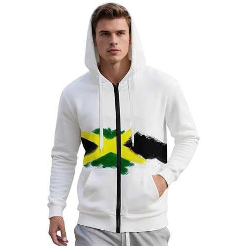 Jamaican Flag 2025 Full-Zip Hoodie Unisex Casual Long-Sleeve Sweatshirt2