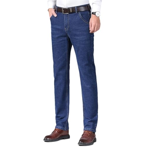 Men's Business Jeans Thin Fit Loose Straight Tube Slightly High Waisted in Two Colors Pants