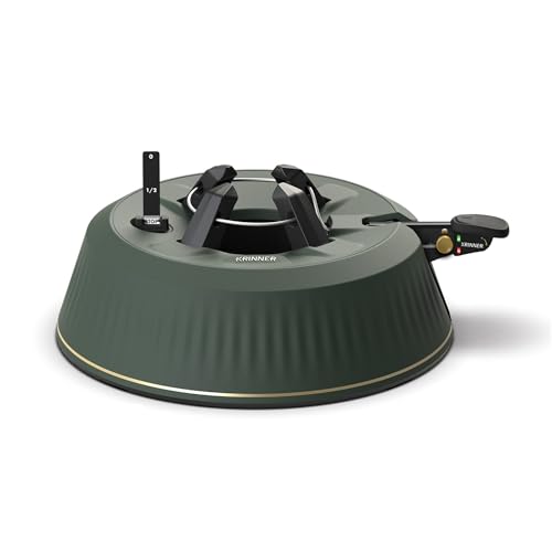 Krinner Christmas Tree X-6 - Green Tree Stand - Original Single Cable Operation, Holds up to 6 ft Live Trees - Foot Pedal Setup & Water Reservoir with Level Indicator - German Made