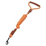 Hundeleine für große Hunde, verstellbar, reflektierend, robust, Lederleine zum Spazierengehen mit komfortablem Griff, Schutzleine für Hunde zum Wandern, Campen