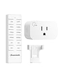 DEWENWILS Wireless Remote Control Outlet with Timer, Indoor Remote Timer Outlet, No Interference No Wiring, 15A/1875W 100FT RF Range, Countdown Light Switch for Lamp, Fan, Christmas Decor
