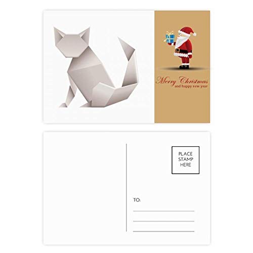 Cartes postales chat origami pour écrire vos vœux de Noël au coin du feu