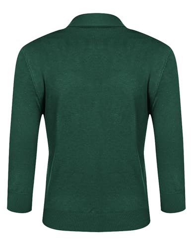 Image of URRU Women's Classic 3 /4 Sleeve Open Front Cropped Cardigan Sweater Lightweight Knit Short Shrugs