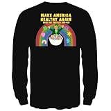 St. Patricks Day Funny and Political Trump Make America Healthy Again Cereal Box Cover Mens Long Sleeve T Shirt - Small Black