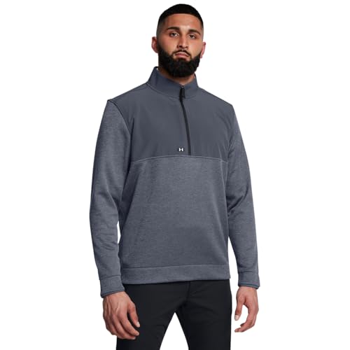 Under Armour Men's Drive Storm SweaterFleece Half Zip, (044) Downpour Gray / / White, X-Large