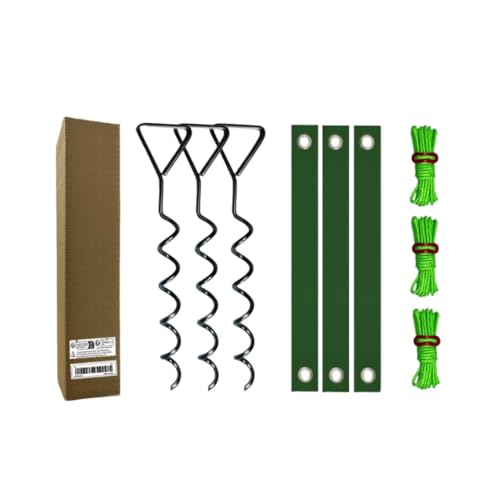 CatMin螺旋地? 木固定セット 強風対策丈夫な金属製 40cm 大型 庭木支柱・キャンプテント・バウンサー固定用 耐腐食屋外設置簡単 園芸・キャンピング用品 (40cmK色螺旋地?重型?木9PCS固定套装)