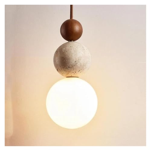 Lustre scandinave jaune en pierre style crème japonaise et noyer pour maison