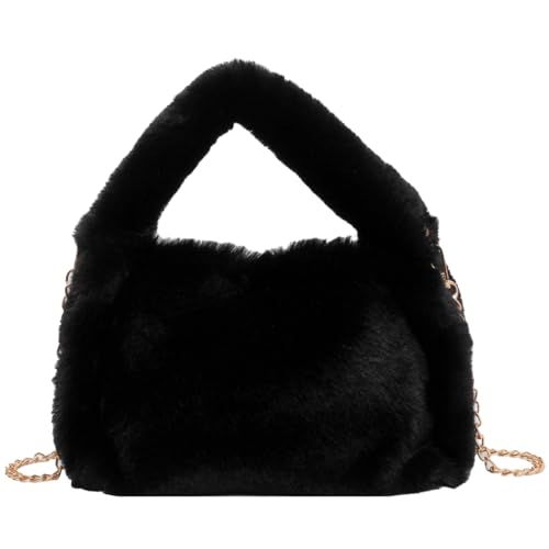 Fluffy Tote Bag for Women Fuzzy Handbag Plush Shoulder Faux