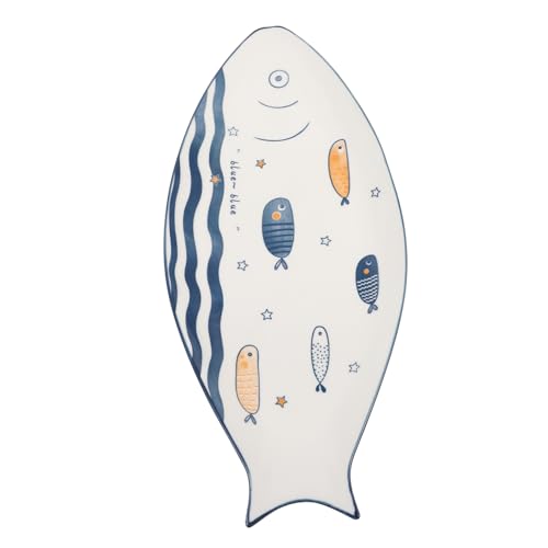 Cabilock Assiette à Poisson Céramique Petite Assiette Décorative Plateau à Dessert Pour Plats Froids