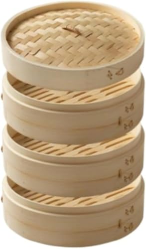 KOKUMON 手作り竹セイロ蒸職人料理セット|2/3 段構造・蒸し布&蓋付き 業務用/家庭用蒸し器専用