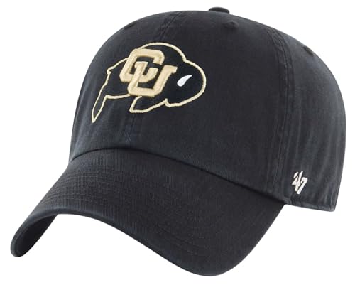 47 NCAA Unisex-Adult Clean Up Adjustable Hat Cap One Size (US Alpha One Size Colorado Buffaloes - Black)