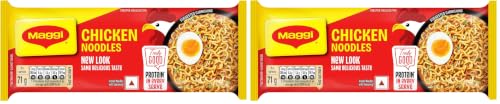 Image of MAGGI 2-Minute Chicken Instant Noodles with Great Taste & Aroma, Protein in Every Serve, Ready to Cook Noodles, 284g /304g (weight may vary) (Pack of 2)